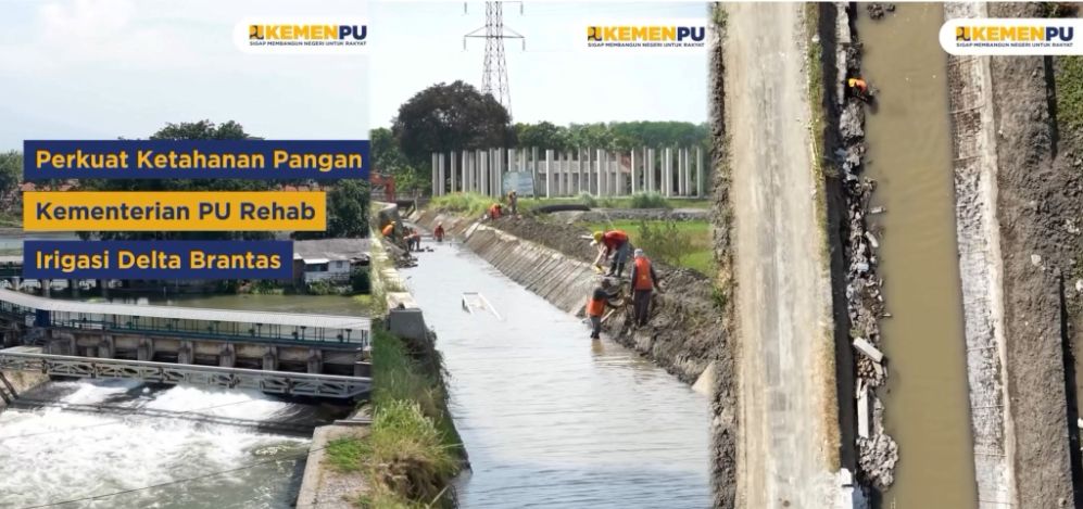 Perkuat Ketahanan Pangan Kementerian PU Rehab Irigasi Delta Brantas